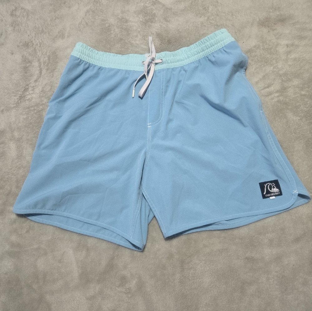 Quiksilver Aqua Blue Board Shorts Mens Size XL Mesh Pockets Beach